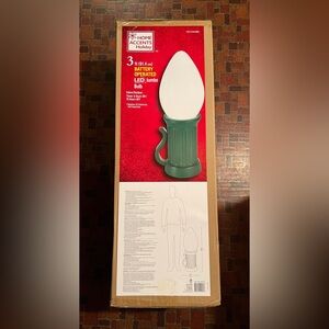 3 Ft Battery Operated LED Jumbo White Bulb Holiday Yard Decoration